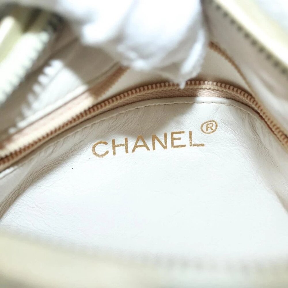 CHANEL Matelasse Chain Shoulder Bag Lamb Skin Champagne Gold CC Auth 138978 - Picture 11 of 16